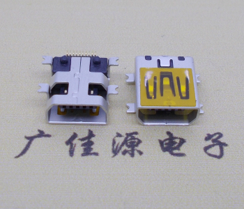 中山迷你USB插座,MiNiUSB母座,10P/全贴片带固定柱母头