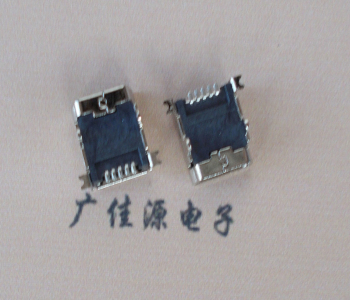 中山 MINI USB 5PF 90°SMT前插后贴电源接口