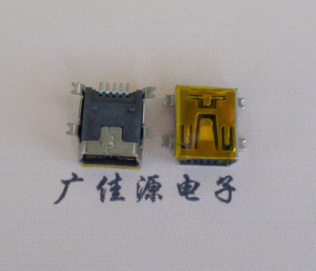 中山MINI USB 5P 接口 母座 全贴带麦拉 高9.6带0.9柱子