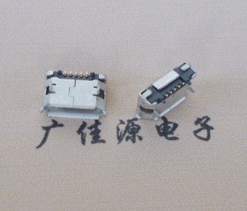 中山Micro USB 5pin接口 固定脚距6.4插板有柱卷边