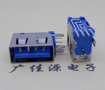 中山USB 测插2.0母座 短体10.0MM 接口 蓝色胶芯