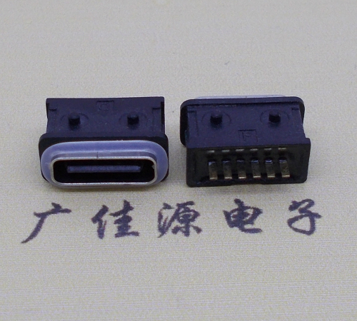 中山防水type-c6p母座立式直插带定位住连接器