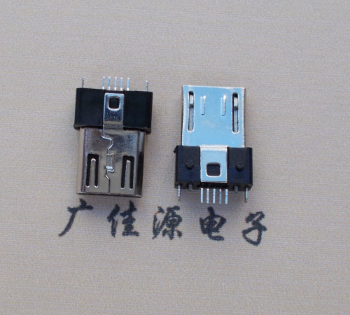 中山MICRO USB 5P公头B型SMT贴板带柱