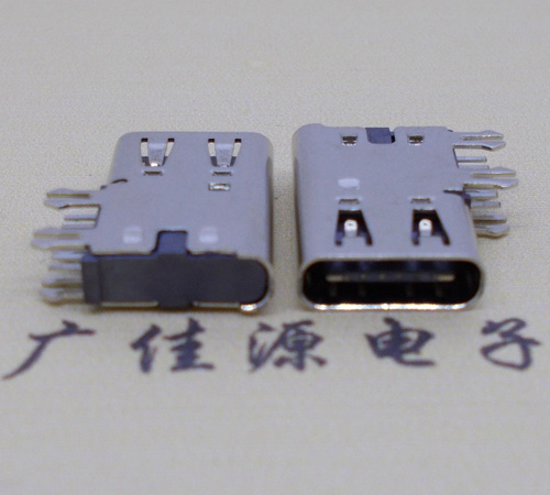 中山侧插USB3.1接头座子.90度type-c母座.6p侧插连接器